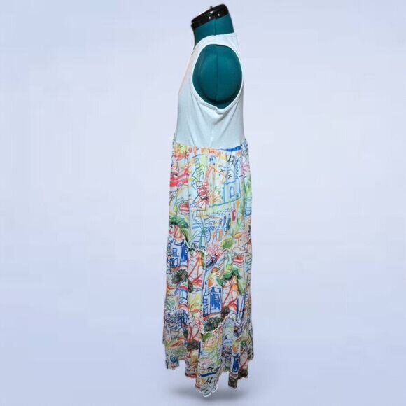 Desigual Long Combination Tulle Dress - Size Extra Large - Picture 3 of 10